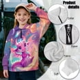 thumbnail image 6 of Uorisanigo Girls Half Zip Sweatshirt Kids Universe Dragon Long Sleeve Zipper Sweatshirt Fall Spring Outfits Clothes Athletic Pullover Tops Lightweight Hoodies No Hood, Size 5-6, 6 of 7