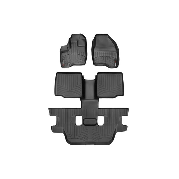 WeatherTech Custom Fit FloorLiners compatible with 2011-2014 Ford Explorer - Complete Set (1st Row, 1-Piece 2nd/3rd Row), Black