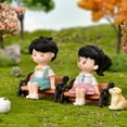 thumbnail image 3 of 2Pcs Couple Figurine Micro Landscape Excellent Detail Plastic School Uniform Couple Ornament for Desktop, 3 of 10