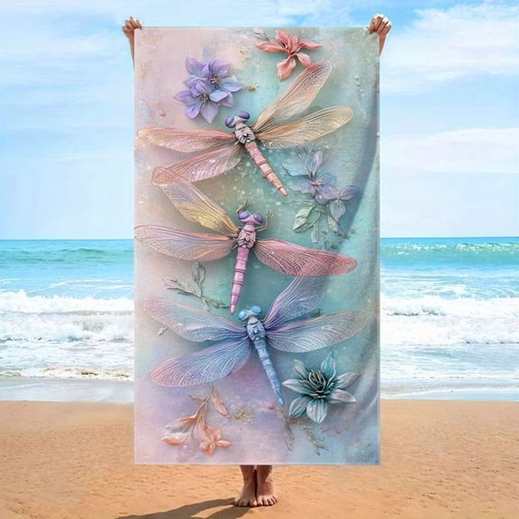Dream Dragonfly Printed Beach Towel, Super Absorbent Quick-Drying Holiday Bath Towel 684