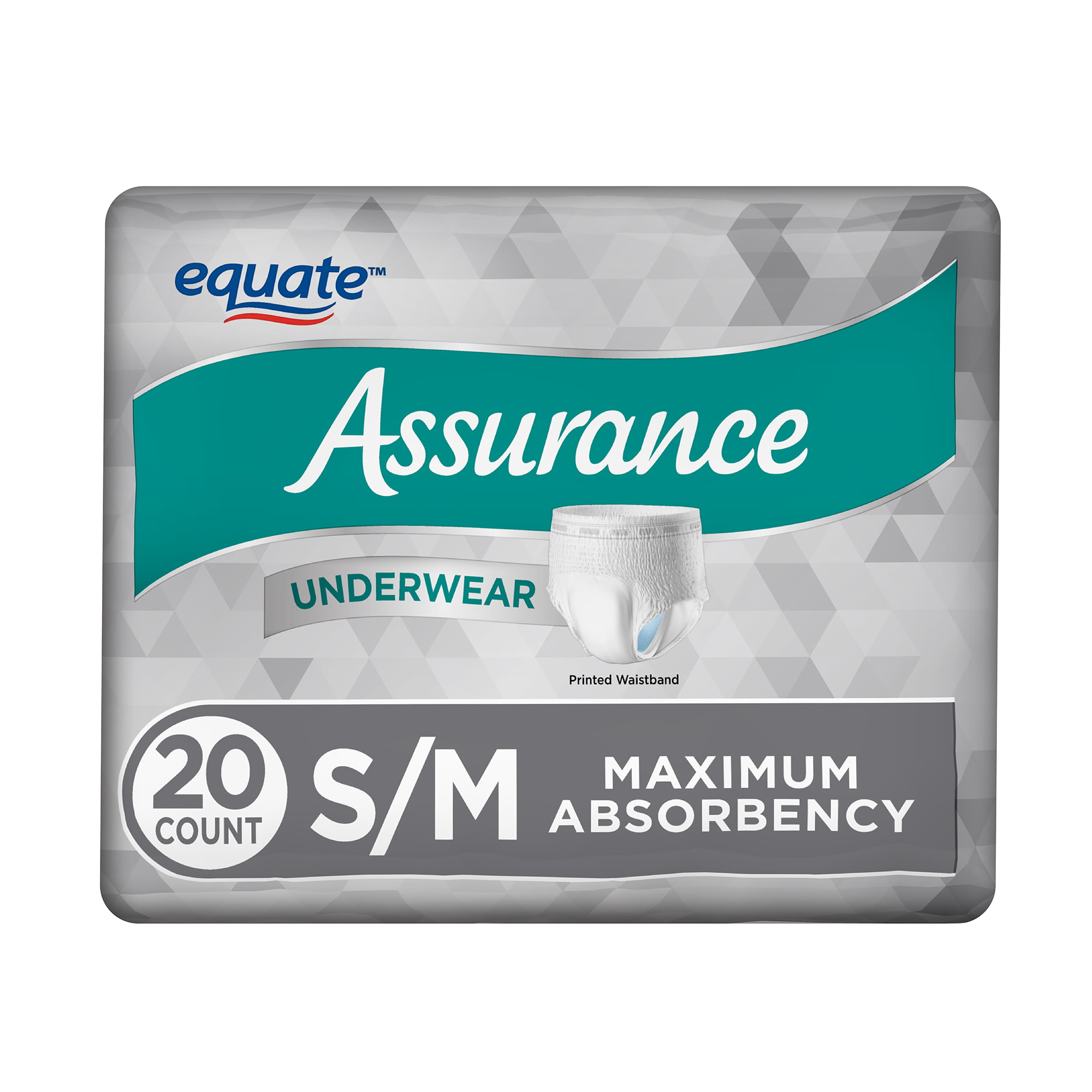 Equate Assurance Underwear for Men, Maximum, S/M, 20 Ct - Walmart.com ...