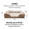 thumbnail image 5 of FurHaven Pet Products Velvet Waves Perfect Comfort Orthopedic Sofa-Style Pet Bed for Dogs & Cats - Brownstone, Jumbo, 5 of 13
