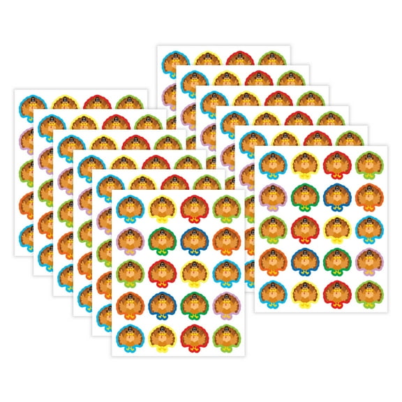 Teacher Created Resources Turkeys Stickers, 72 Per Pack, 12 Packs