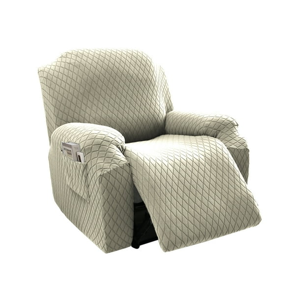 Nvzi Funda de sofá elástica de jacquard para sofá de 1 plaza, funda para sillón reclinable, fácil de instalar, lavable, protector de sofá (beige)