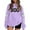 Purple, variant on XIAONU Womens Sweatshirts Ghost Cute Printed Hoodless Sweatshirt Peasure Baggy Long-Sleeved Pullover Hoodless Sweatshirt