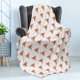 thumbnail image 4 of Animal Soft Flannel Fleece Throw Blanket, Geometric Polygonal Design Fox Head Pattern, Cozy Plush for Indoor and Outdoor Use, 50" x 60", Burnt Sienna White, by Ambesonne, 4 of 5