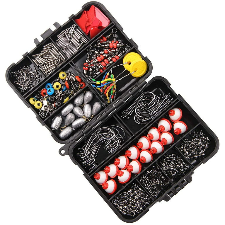 Fishing Tackle Accessories Box Kit, 273pcs Fishing Bobbers(0.5in