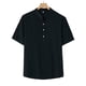 thumbnail image 2 of Ceisia Men's Shirt | Loose Stand Collar Short Sleeve Cotton-Linen Shirt | Breathable Textured Wrinkle (Multiple Solid Colors) Gift, 2 of 6