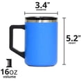 thumbnail image 3 of Elemental Summit Insulated Coffee Mug with Lid & Handle, Lightweight Camp Mug, Triple Wall Stainless Steel Vacuum Insulated Mug, Hot and Cold Thermal Coffee Tumbler, 16oz - Azure, 3 of 9