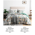 thumbnail image 2 of Jolusere Botanical Floral King Comforter Sets, 3 Pieces Beige Green Leaves Reversible Bedding Sets for Adults All Season, 2 of 9