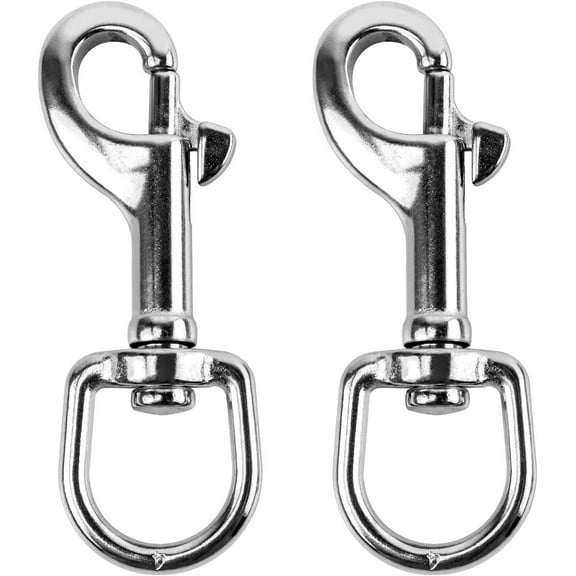 3-1/2"Swivel Eye Bolt Snap Hook, 2Pcs, 316 Stainless Steel Single Ended Trigger Snap Clips for Diving/Pet Leash/Key Chain/Flag/Clothes Line