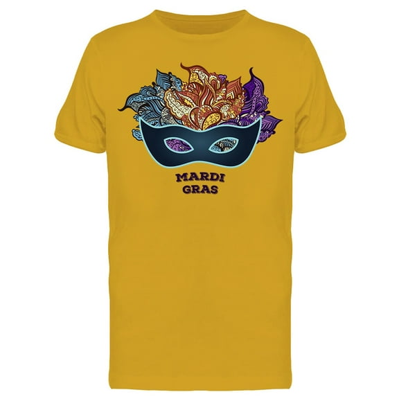 Mardi Gras Flower Mask T-Shirt Men -Image by Shutterstock, Male XX-Large