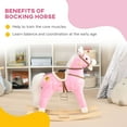 thumbnail image 6 of Qaba Rocking Horse Toddler Ride on Horse with Sound Saddle, Pink, 6 of 10