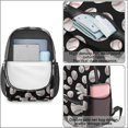thumbnail image 4 of Baseballs Piles Black Pattern 17" Waterproof Oxford School Backpacks for Teens, S-Shape Padded Straps, for School, Travel, Hiking, Camping, 4 of 5