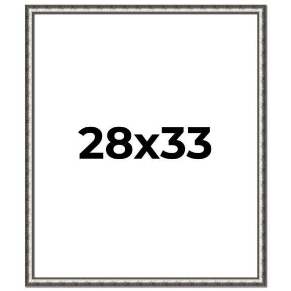 28x33 Frame Silver Real Wood Picture Frame Width 1.125 Inches | Interior Frame Depth 0.5 Inches |