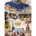 thumbnail image 5 of Coastal Coral Table Cloth, Navy Blue Ocean Marine Nautical Beach Waterproof Tablecloth for Rectangle Tables, Reusable Washable Fabric Table Cover for Restaurant Kitchen Dining Tables 52"x70", 5 of 6