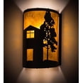 thumbnail image 3 of Meyda Tiffany 180325 County Fair 12" Tall Half Cylinder Wall Sconce - Black, 3 of 3