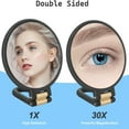 thumbnail image 2 of HLONK Miroir Grossissant 30x Miroir de Voyage à Main avec Poignée - Miroir Double Face avec Grossissement 1X 30x & Poignée/support Réglable Miroir de Voyage Pliable pour Maquillage, 2 of 6
