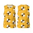 thumbnail image 2 of Gaeub Cute Bee Butterfly Yelllow Men's Mesh Basketball Jersey, Quick-Drying Sleeveless Top S-4XL, Loose Muscle Tank Top -4X-Large, 2 of 9