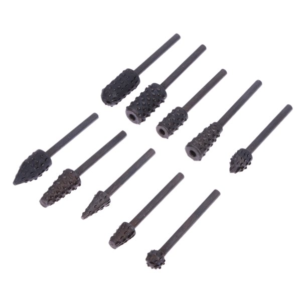 10 Uds. Mini brocas de archivo rotativas con cabezal de molienda para herramienta de carpintería de grabado Likrtyny 1nb2te5rc2ap1ck4