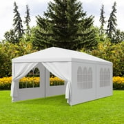 ZENY Wedding Party Tent Gazebo Canopy 4 Window-Walls with 2 Walls 10 x 20', White