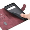 thumbnail image 5 of SaniMore for Google Pixel 7 Pro 6.7" Magnetic Wallet Case, PU Leather Case with Card Slot Kickstand & Wrist Strap Shockproof Protective Case for Google Pixel 7 Pro Women Men, Winered, 5 of 11