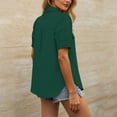 thumbnail image 5 of Tqcoqu Shirts for Women Puff Sleeve Button Down Summer Casual Fit Blouses Collared Work Tops,Army Green,Women's S-XXL, 5 of 8