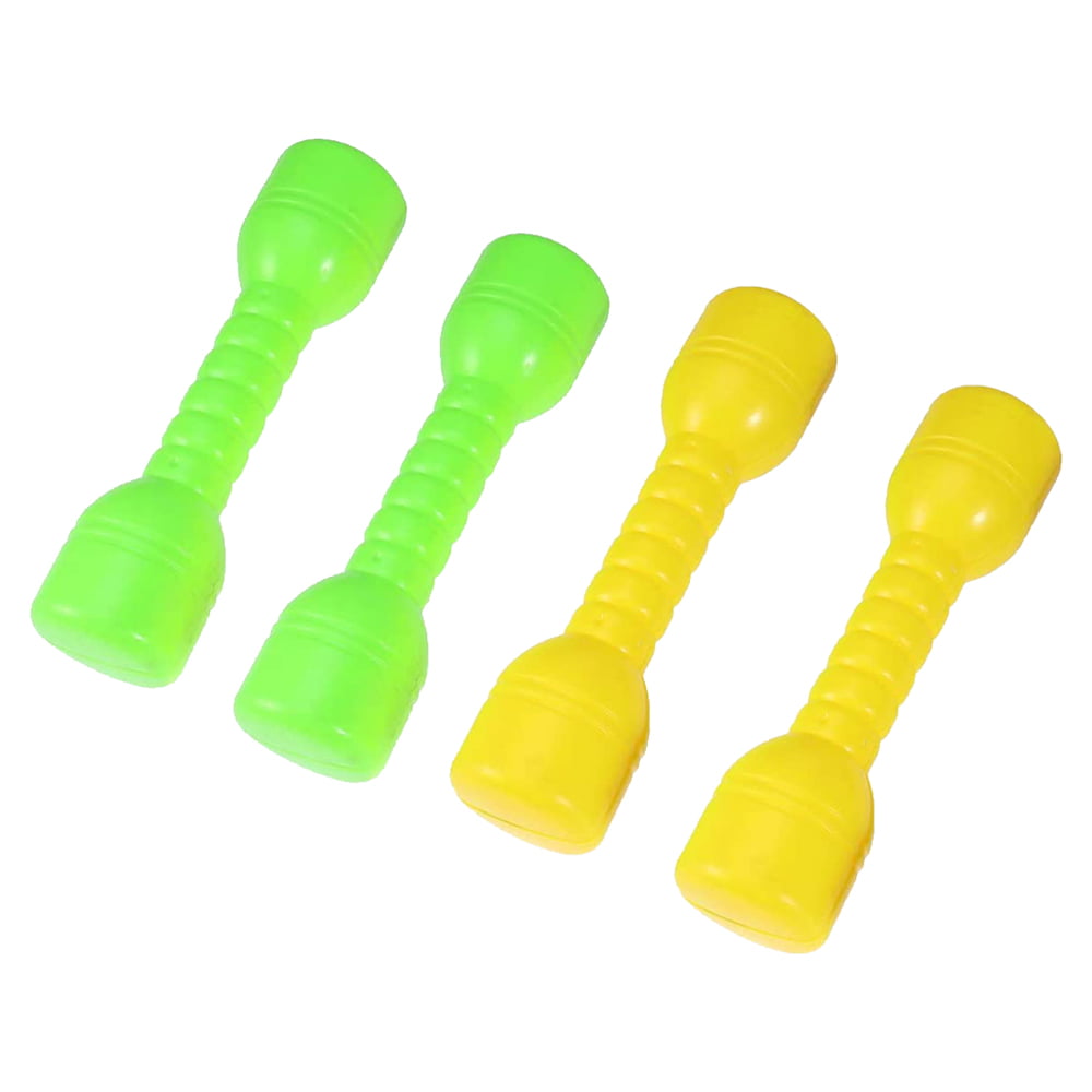 2 Pairs Kindergarten Dumbbell Kids Fitness Equipment Early Learning Yellow/Green 