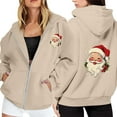 thumbnail image 1 of WILLBEST Sudadera de Mujer Ladies' Christmas Printed Zipper Long Sleeved Pocket Drawstring Casual Hooded Sweatshirt 1689 X-Grande, 1 of 8