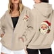 thumbnail image 1 of WILLBEST Sudadera de Mujer Ladies' Christmas Printed Zipper Long Sleeved Pocket Drawstring Casual Hooded Sweatshirt 1685 XX-Grande, 1 of 8