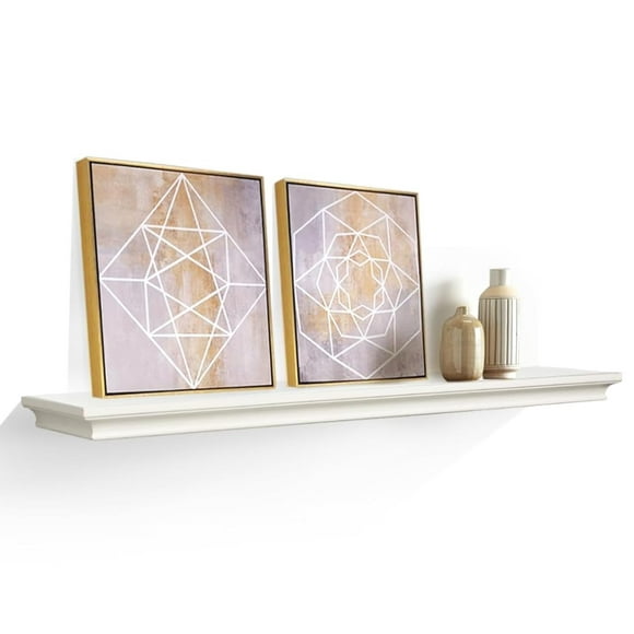 AHDECOR White Floating Shelves Wall Mounted, Deeper Wall Storage Shelf for Home Décor, Super Sturdy, Easy to Install, 36” Wide, 7.75” Deep
