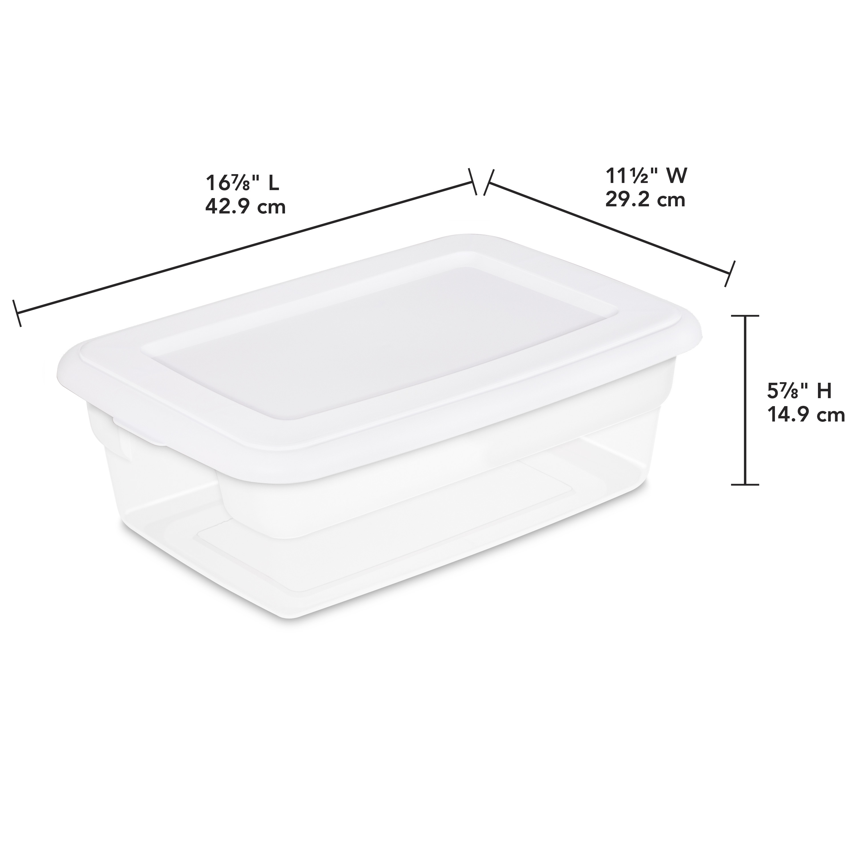 Sterilite 12 Qt. Storage Box Plastic, White - image 3 of 8