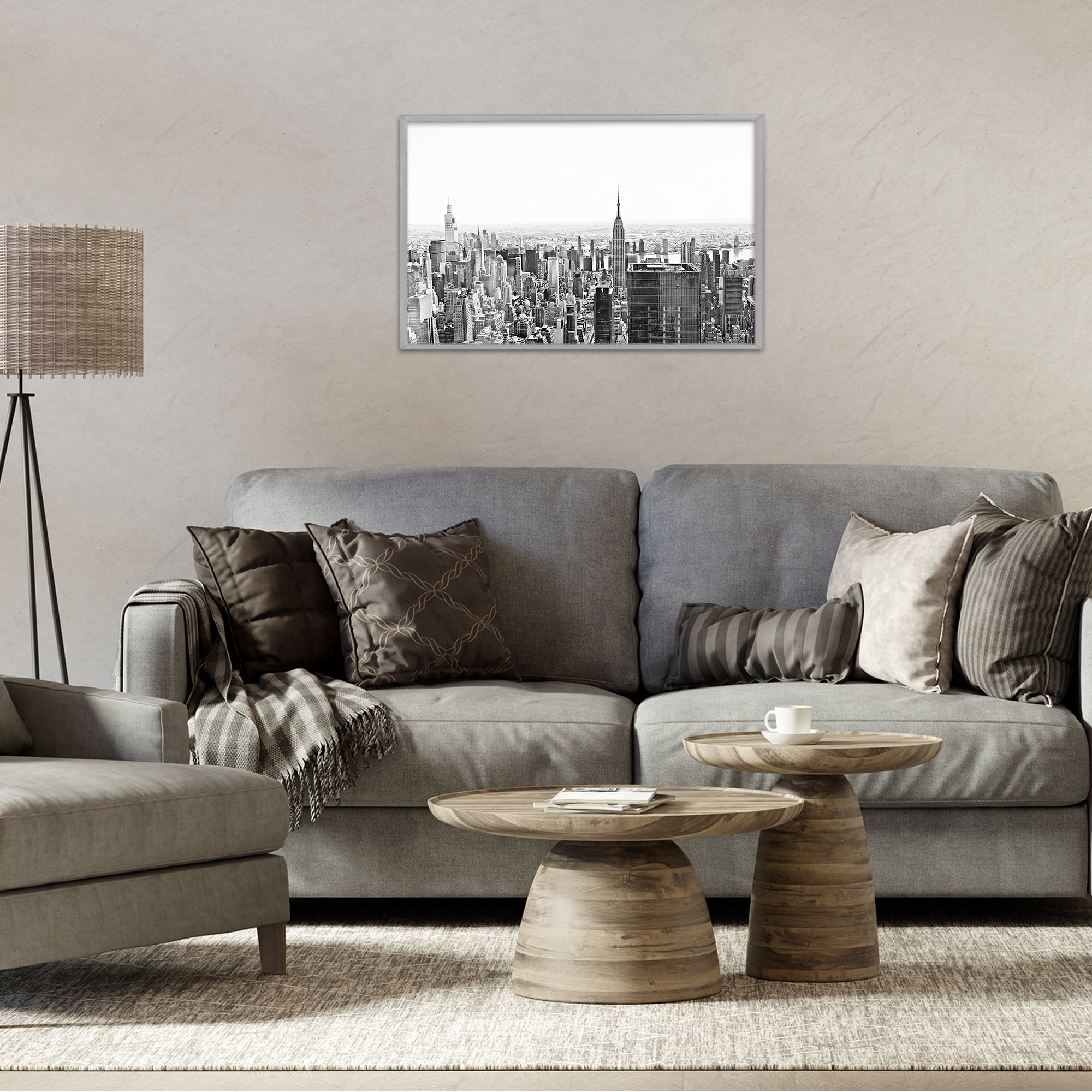 Stupell Industries New York City Scape View Gray Framed Giclee Art, design by Kali Wilson