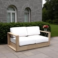 thumbnail image 6 of Benjara Neji 65" Sofa- Natural Brown Eucalyptus Wood Frame- Thick Cushioning, 6 of 6