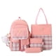 thumbnail image 4 of Conjunto De Mochila Con Patrón A Cuadros De 4 Piezas, Mochila Escolar De Estilo Preppy Con Bolso De Mano Y Bandolera Y Estuche Para Lápices, 4 of 4