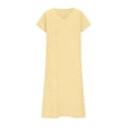 thumbnail image 4 of Unir Women's Summer Maxi Dress, Solid Color Eyelet Short Sleeve V-Neck Casual Dress for Daily & Travel, 1PC, S-XXL, 4 of 4