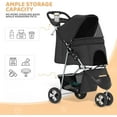 thumbnail image 6 of ZOPan  3-Wheel Pet Stroller, Foldable Travel Jogger for Small & Medium Dogs & Cats (Up to 33lbs), Lightweight Carrier with Breathable Mesh Cover, Cup Holder & Storage Basket, Black, 6 of 11