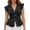 Black, variant on Women Slim V Neck Cap Sleeve Peplum Button Front Sleeveless Denim Vest Casual Summer Layering Outer Coat 1PC S-XL
