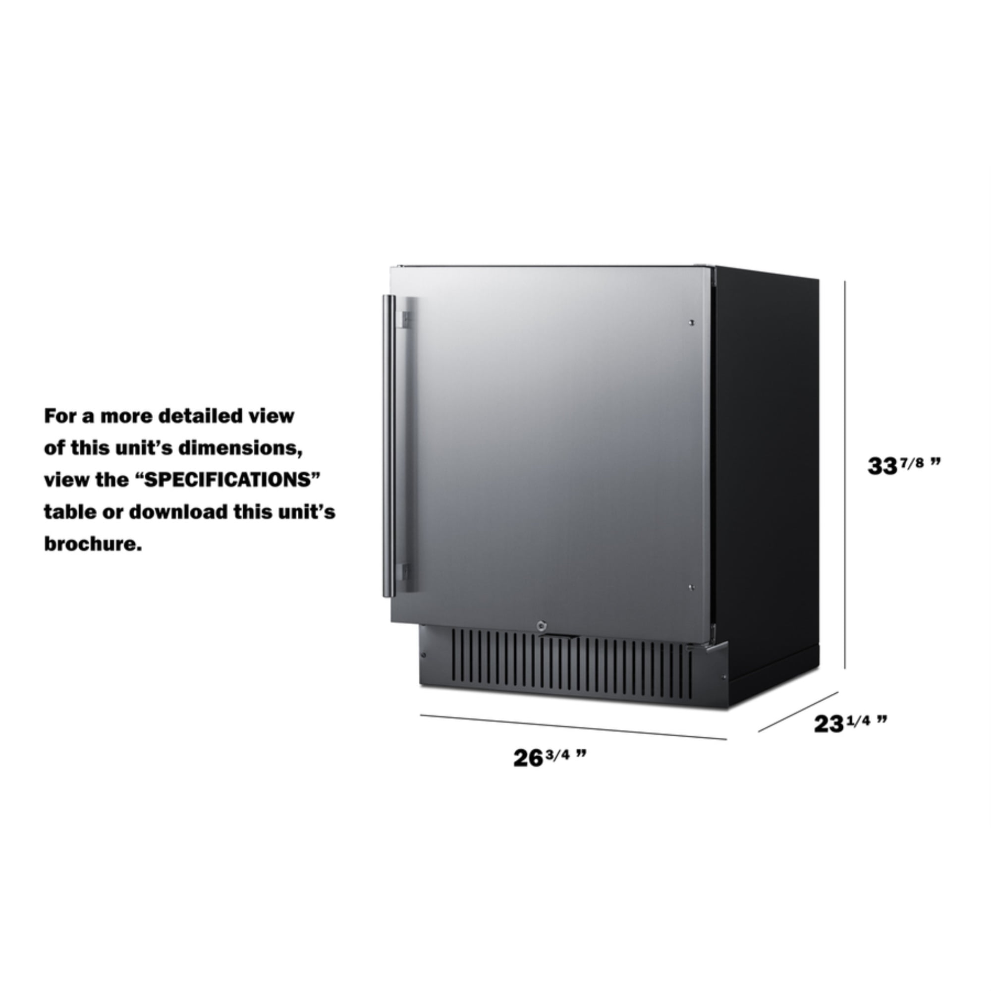 27" wide built-in undercounter all-refrigerator for commercial or residential use