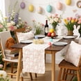 thumbnail image 2 of Spring Bunnies Table Cloths Decorative Fabric Runner, Cute Plush Rabbit Design, Elegant Dining Setting Accessory, Portable Lightweight Centerpiece, Easter Holiday Table Decoration, 2 of 9
