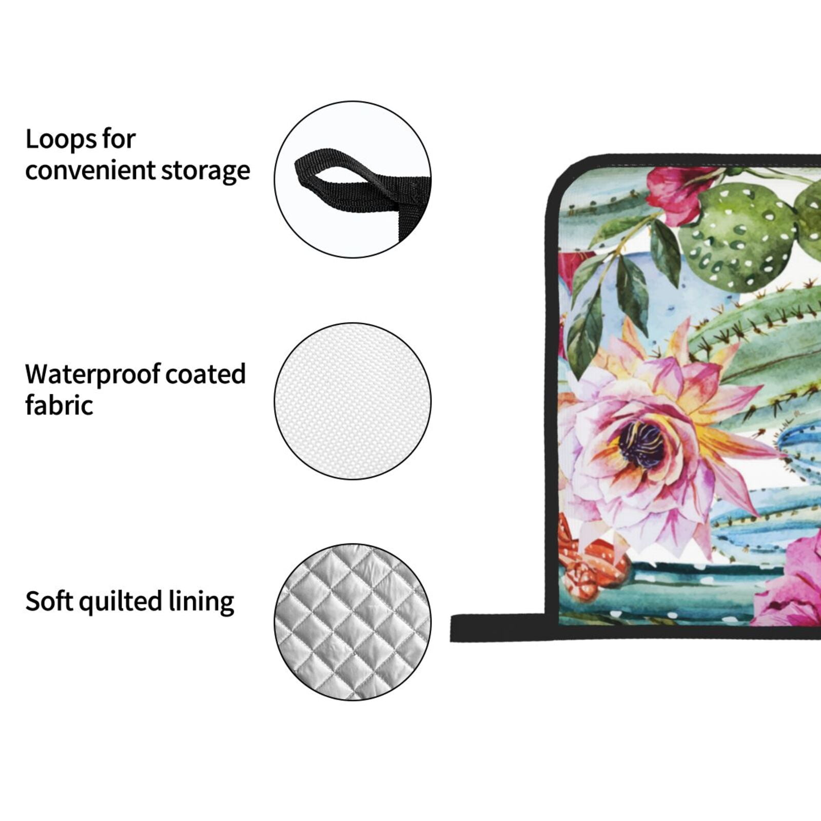 Watercolor Cactus Flower Floral 4Pcs Oven Mitts and Pot Holders Sets Oven Kitchen Gloves Hot Pads for Cooking BBQ Baking Grilling