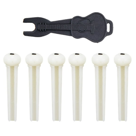 Acoustic Guitar Bridge Pins with Bridge Pin Puller Set Bass Guitar Bridge Pegs Stringed Instruments String Nail Remover