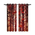 thumbnail image 4 of Aofoto Fall Forest Curtain, Autumn Season Maple Leaf Forest Light Blocking Window Drapes, 2 Panel,52" W x 84" L, 4 of 5