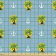 thumbnail image 2 of Ambesonne Tropical Fabric by the Yard Upholstery, Nautical Themed Palm Tree, 3 Yards, Pale Sky Blue Fern Green, 2 of 5