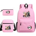 thumbnail image 3 of 3pcs Set Demon Slayer Children School Backpacks Cool Schoolbag Student Shoulder Bag for Boy Pen Pencil Bags, 3 of 4