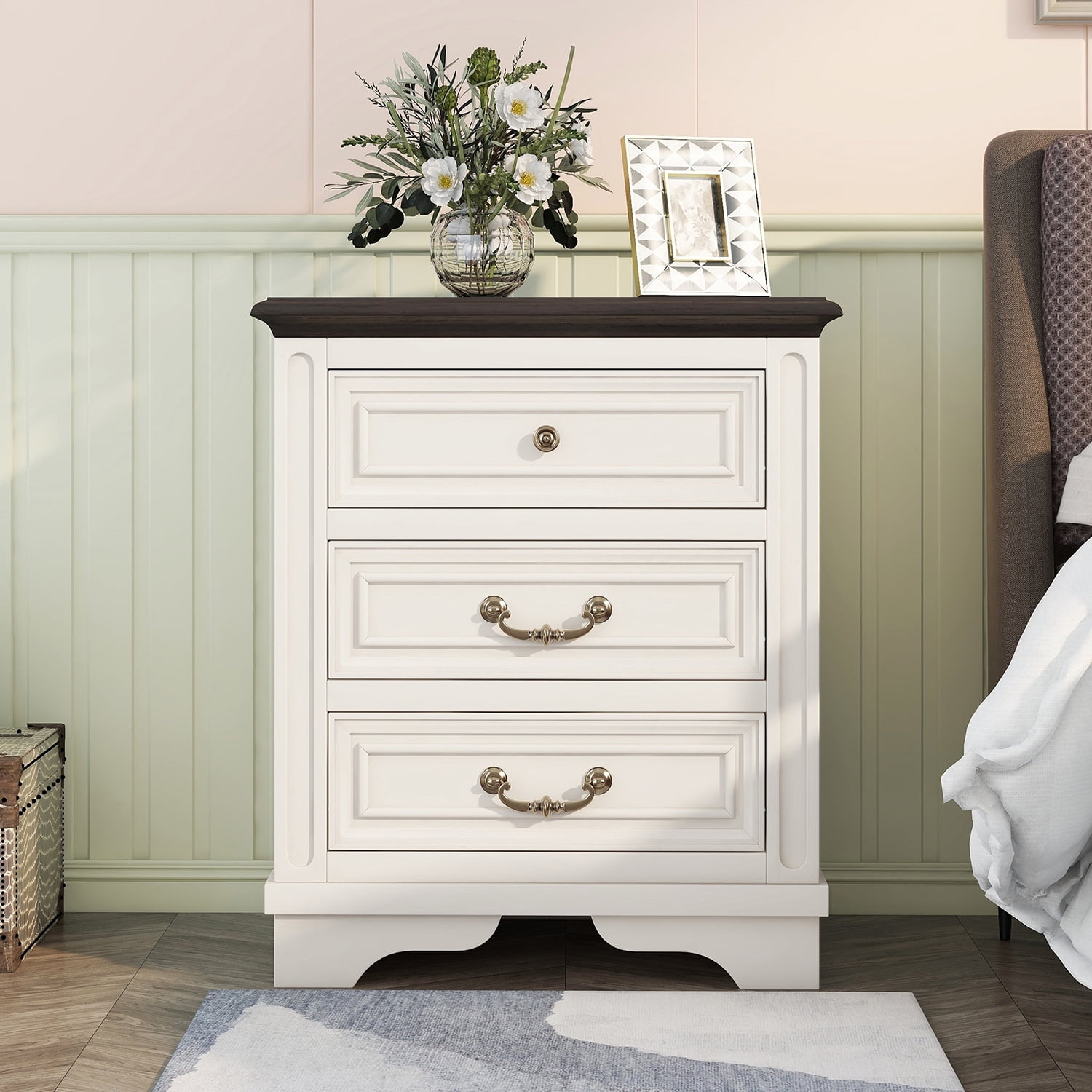 Kepooman Nightstand with 3 Drawers and USB Charging Ports, Bedside Table with 2 Standard Plug Outlets for Living Room, Bedroom, Beige Kepooman Nightstand with 3 Drawers and USB Charging Ports, Bedside Table with 2 Standard Plug Outlets for Living Room, Bedroom, Beige