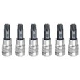 thumbnail image 1 of Uxcell 6Pcs Punta de Socket Torx 1/4" Drive T40 Acero S2 Cabeza Estrella Destornillador Brocas Adaptador Socket de Acero CR-V para Reparación de Tuercas y Tornillos de Eje de Auto, 1 of 7