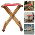 thumbnail image 1 of OULII Foldable Stool Portable Wood Red 1Pack for Courtyard Relaxation, 1 of 8