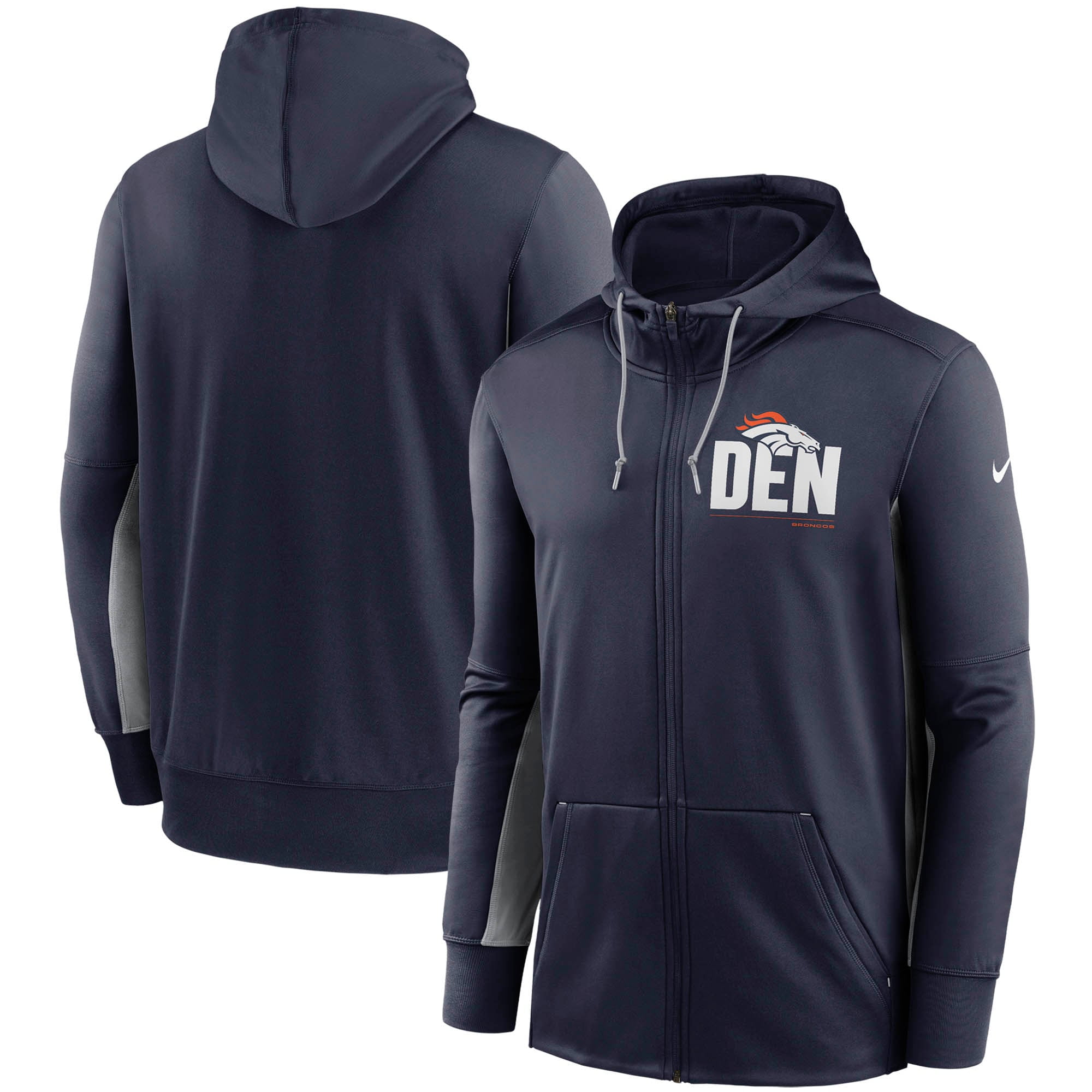 denver broncos zipper hoodie