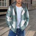 thumbnail image 2 of Josdec Full Zip Hooded Shirts for Men Long Sleeve Plaid Flannel Jacket with Chest Pocket Casual Outerwear Tops S-XXXL, 2 of 2